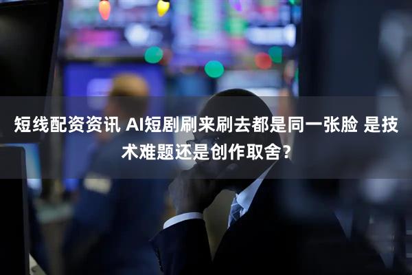 短线配资资讯 AI短剧刷来刷去都是同一张脸 是技术难题还是创作取舍？